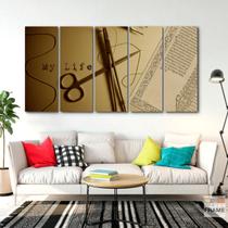 Quadro Decorativo 5 peças Medicina My Life 140x65 Quadro Decorativo 5 peças Medicina My Life 140x65