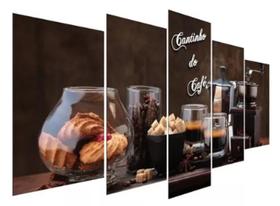 quadro decorativo 5 telas Cozinha Cantinho Do Café "