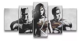 quadro decorativo 5 telas Liga Da Justiça Trindade"