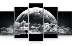 quadro decorativo 5 telas Lua Cheia Nuvens Arvore Paisagem Ceus" quadro decorativo 5 telas Lua Cheia Nuvens Arvore Paisagem Ceus"