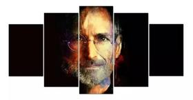 quadro decorativo 5 telas Steve Jobs"