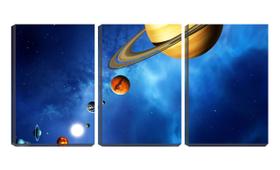 Quadro Decorativo 55x110 anéis de saturno espaço azul