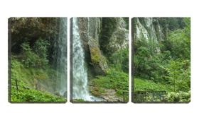 Quadro Decorativo 55x110 grande cachoeira entre pedras