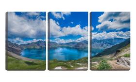 Quadro Decorativo 55x110 lago azul nas montanhas