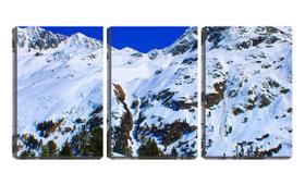 Quadro Decorativo 55x110 neve sobre parede de montanhas - Crie Life