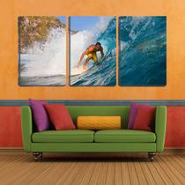 Quadro Decorativo 55x110 surfista entrando na onda