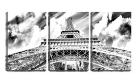 Quadro Decorativo 55x110 torre eiffel visão de baixo pb