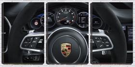 Quadro Decorativo 55x110 volante de porsche carro