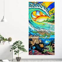 Quadro Decorativo 60x120 Parede Onda Surf Desenho Mar Quadro Decorativo 60x120 Parede Onda Surf Desenho Mar