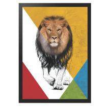 Quadro Decorativo 60X40 Com Moldura Leão Color