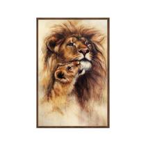 Quadro decorativo 60x80cm canvas pintura leoes anm010