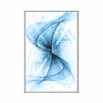 Quadro decorativo 60x80cm vidro movimento abstrato azul abg053