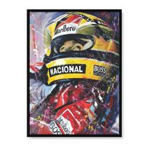 Quadro Decorativo 60x90 Poster Moldura Senna Pintura Luxo Brasil Corrida Sala Quarto Escritório