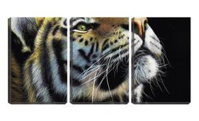 Quadro Decorativo 68x126 cabeça colorida de tigre desenho