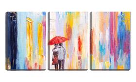 Quadro Decorativo 68x126 casal sob guarda chuva arte