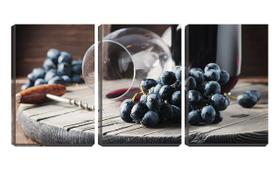 Quadro Decorativo 68x126 saca rolhas e uvas na mesa