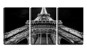 Quadro Decorativo 68x126 torre Eiffel iluminada fundo preto