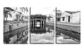 Quadro Decorativo 80x140 canal na cidade antiga
