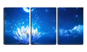 Quadro Decorativo 80x140 flor de lótus no céu azul arte - Crie Life