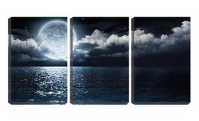 Quadro Decorativo 80x140 lua iluminada sobre água - Crie Life