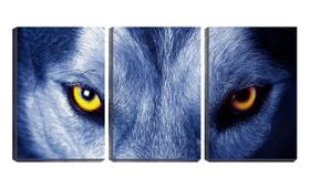 Quadro Decorativo 80x140 olhar de lobo feroz