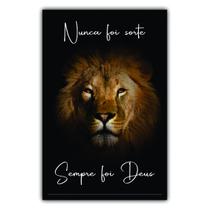 Quadro Decorativo 90x60 Moldura de Madeira Nunca Foi Sorte