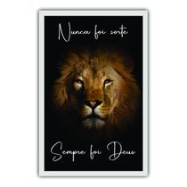 Quadro Decorativo 90x60 Moldura de Madeira Nunca Foi Sorte