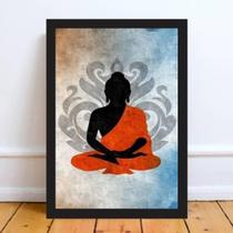 Quadro Decorativo A Arte Da Meditação 33X24Cm Moldura Branca Quadro Decorativo A Arte Da Meditação 33X24Cm Moldura Branca