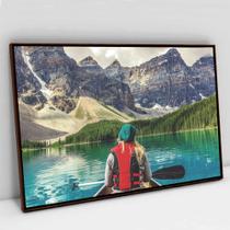 Quadro Decorativo A Canoa e as Montanhas em tela Canvas