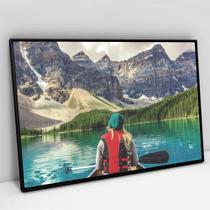 Quadro Decorativo A Canoa e as Montanhas em tela Canvas
