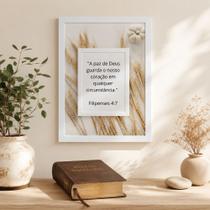 Quadro Decorativo "A Paz de Deus guarda o nosso coração."