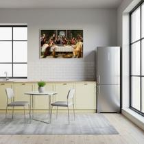 Quadro Decorativo A Santa Ceia - 50x70cm Cor:Moldura Preta