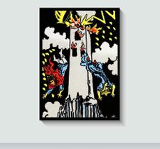 Quadro Decorativo A Torre do Tarô com Moldura E Acetato Tamanho A3