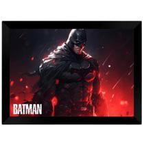 Quadro Decorativo A3 - Batman Fundo Vermelho Horizontal PT
