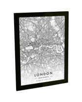 Quadro Decorativo A3 Londres Inglaterra Mapa Pb Viagem