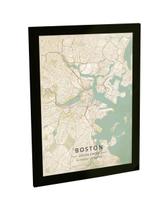 Quadro Decorativo A3 Mapa 01 Boston Estados Unidos Viagem