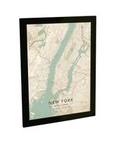 Quadro Decorativo A3 Mapa 01 Nova Iorque Estados Unidos