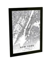 Quadro Decorativo A3 Nova Iorque Estados Unidos Mapa Pb