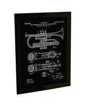 Quadro Decorativo A3 Trompete Instrumento Musical Projeto - Bhardo