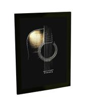 Quadro Decorativo A3 Violao Dark Instrumento Musical Poster