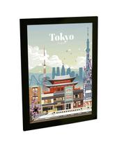 Quadro Decorativo A4 Cidade De Tokyo Ilustracao Flat Poster