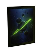 Quadro Decorativo A4 Colisão De Planetas Saturno Poster