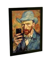 Quadro Decorativo A4 Engraçado Van Gogh Tirando Selfie Poster