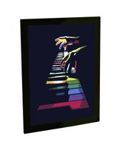 Quadro Decorativo A4 Instrumento Musical Piano Colorido - Bhardo