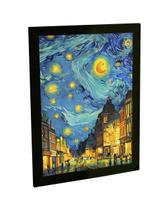 Quadro Decorativo A4 Londres Estilo Noite Estrelada Van Gogh