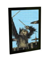Quadro Decorativo A4 Macaco Baterista Rock Instrumentos Poster
