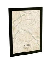 Quadro Decorativo A4 Mapa 01 Paris França Viagem Turismo
