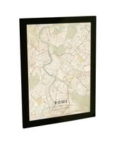 Quadro Decorativo A4 Mapa 01 Roma Itália Viagem Turismo
