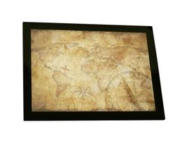 Quadro Decorativo A4 Mapa Mundi Vintage Envelhecido Bussola