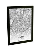 Quadro Decorativo A4 Paris França Mapa Pb Viagem Turismo - Bhardo